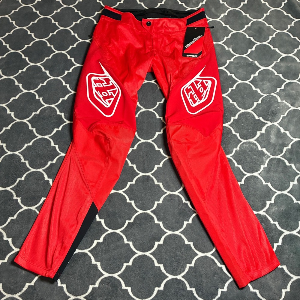 Troy Lee Designs Sprint MTB Pants Red Size 32 Downhill BMX Racing Mountain Bike